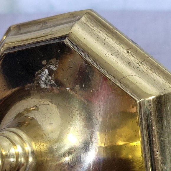 Vintage 60s Mid Century Set of 2 Brass 5.5" Candlestick Holders Made‎ in Japan - Picture 8 of 13